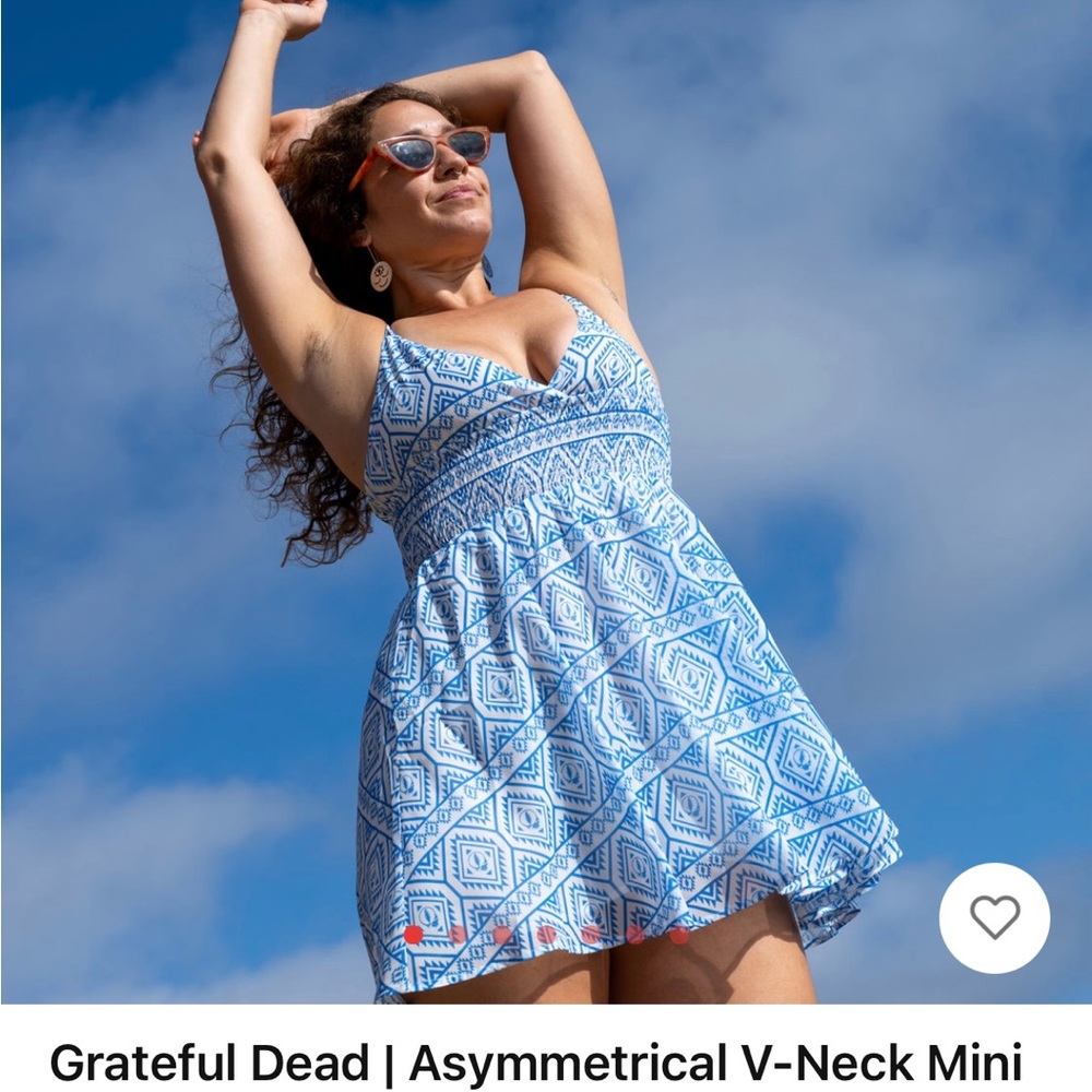 New Section 119 Grateful Dead Stealie Baby Blue Mini Sundress Medium
